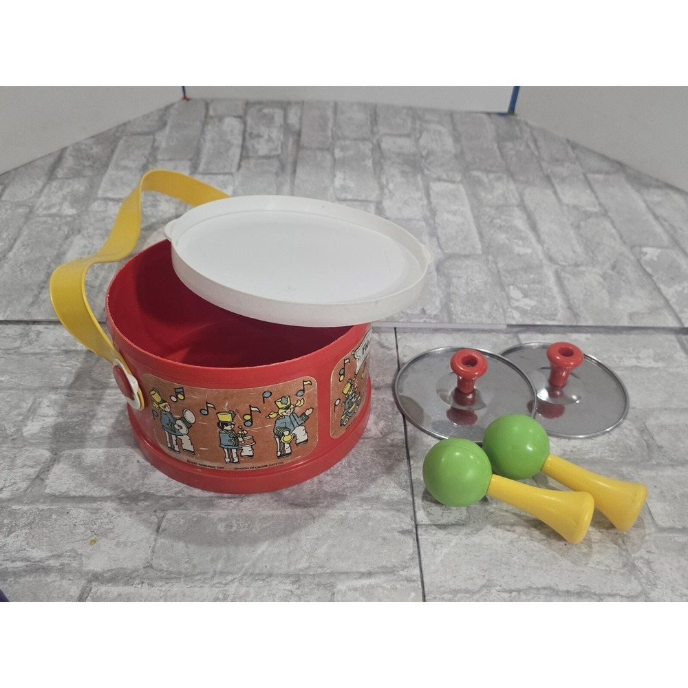 1979 #921 Fisher Price Drum Instruments Maracas and Cymbals with Strap